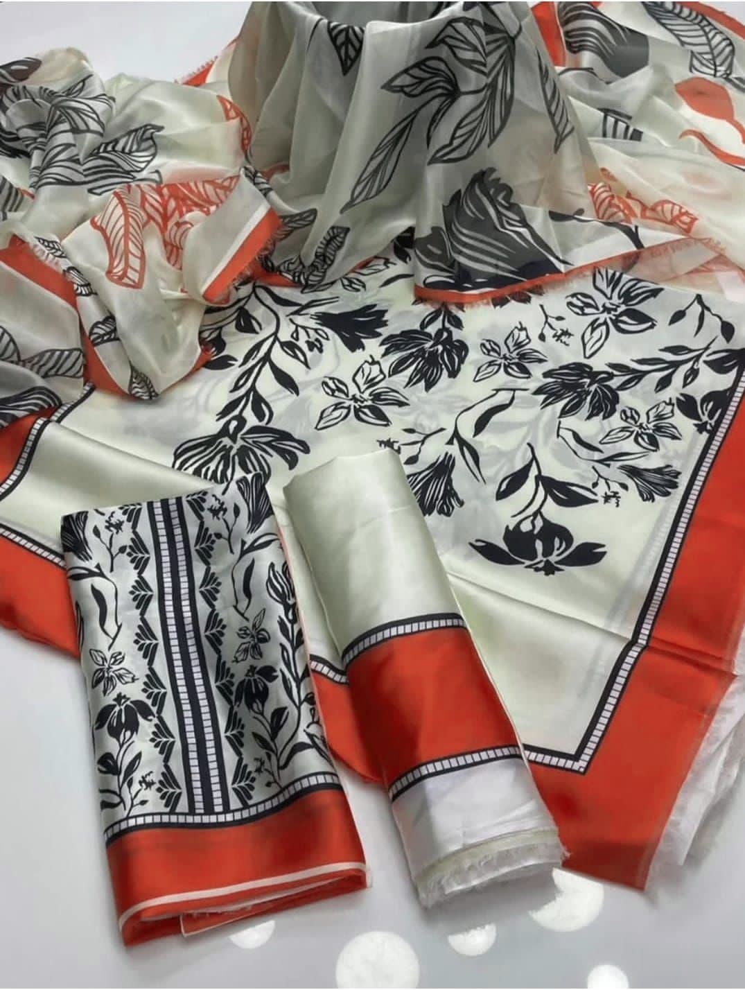 PREMIUM DIGITAL PRINTED SILK ALL OVER WITH SILK DUPPATA